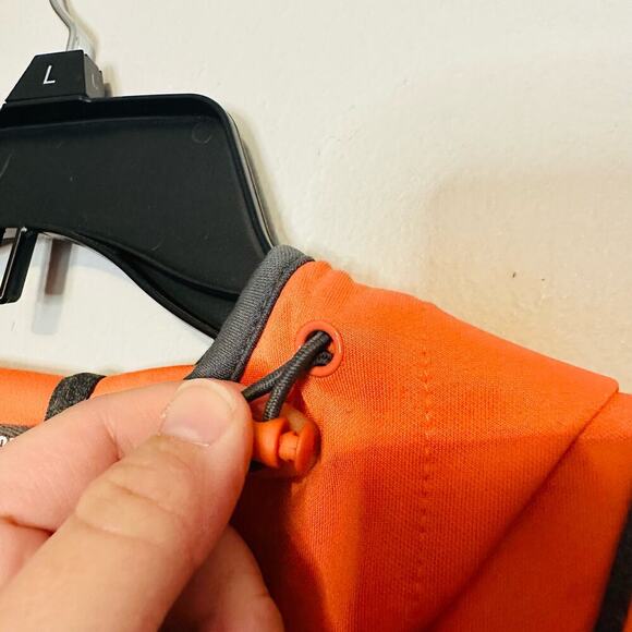 DLJ Sportswear Fluorescent Orange Zip Up Hooded Two Pocket Track Jacket Size L - Picture 9 of 13